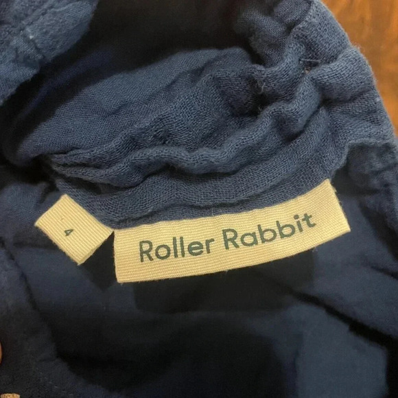 Roller Rabbit Blue Embroidered Muslin Shift Dress, Size 4, Toddler Girl - Picture 4 of 6